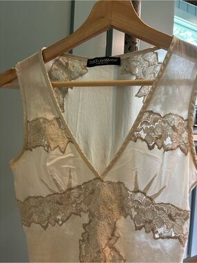 Vintage Dolce & Gabbana Silk Lace Tank IT 40 🤍 XS/S